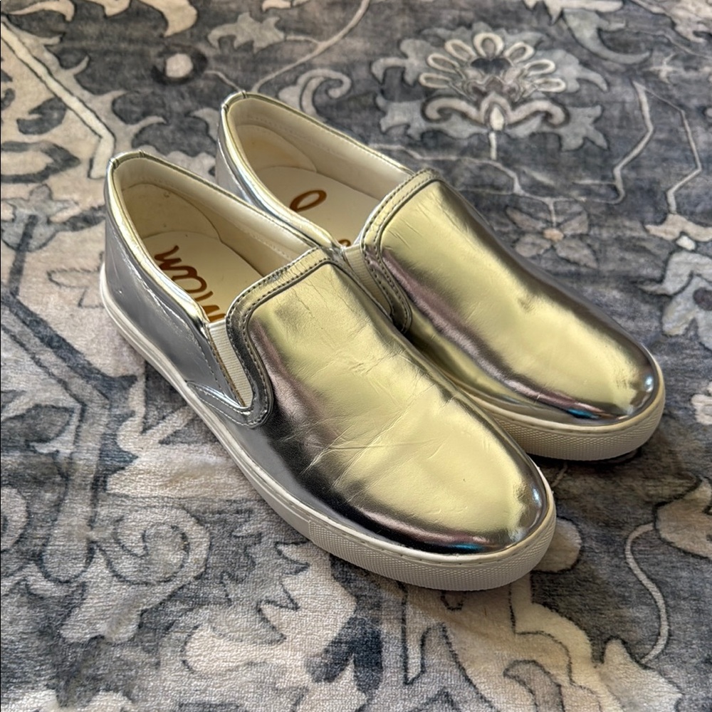 Sam Edelman Silver Slip-On Loafers